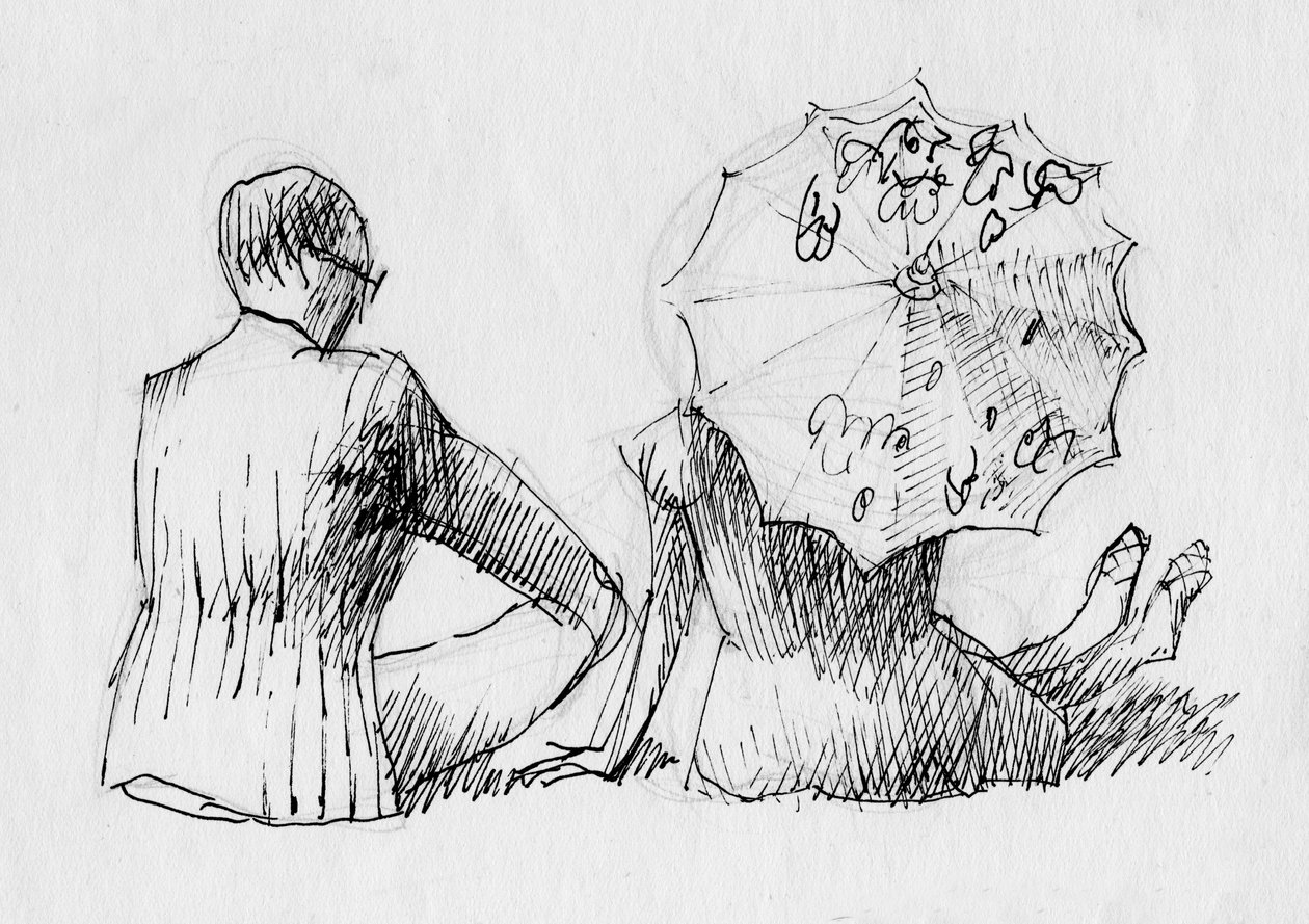 Arkadan oturan çift, c1950. by Shirley Markham