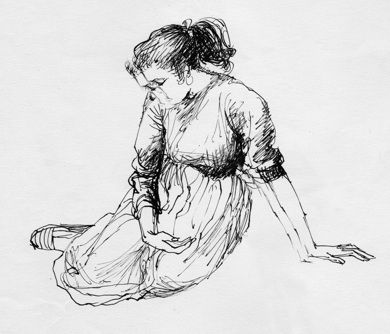 Oturan kadın, c1950. by Shirley Markham