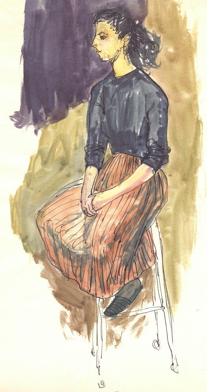 Oturan kadın, c1950. by Shirley Markham