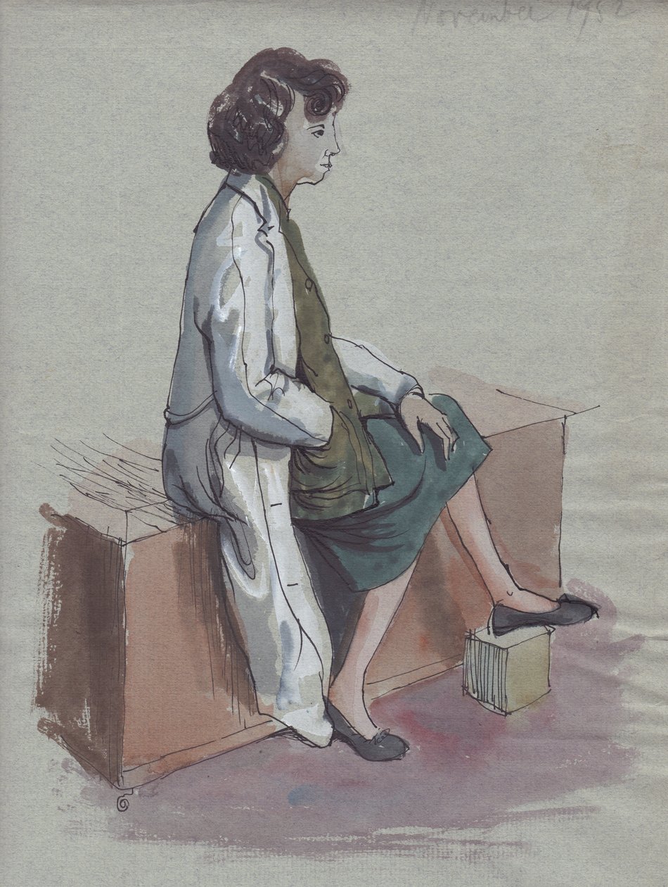 Beyaz önlüklü kadın, 1952. by Shirley Markham