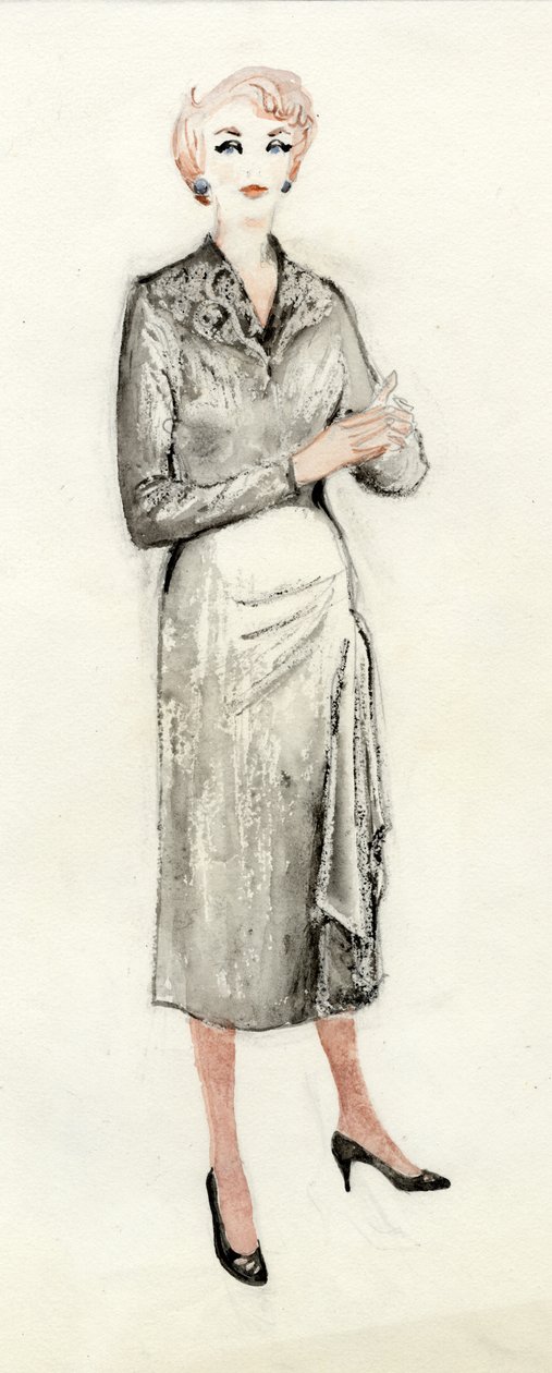 Siyah elbiseli kadın, c1950. by Shirley Markham