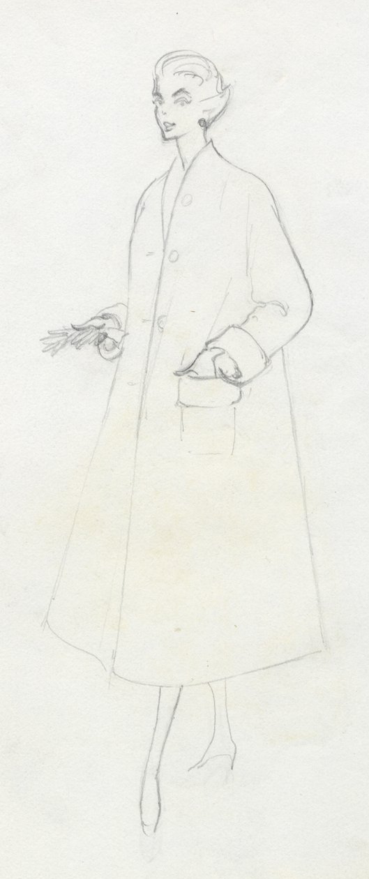 Toz ceketli kadın, c1950. by Shirley Markham
