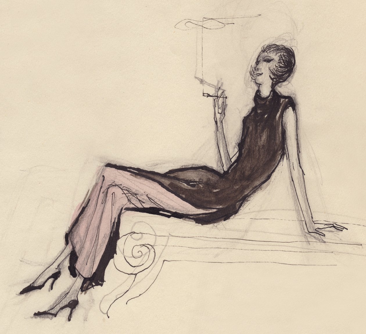 Kadın sigara, c1950. by Shirley Markham