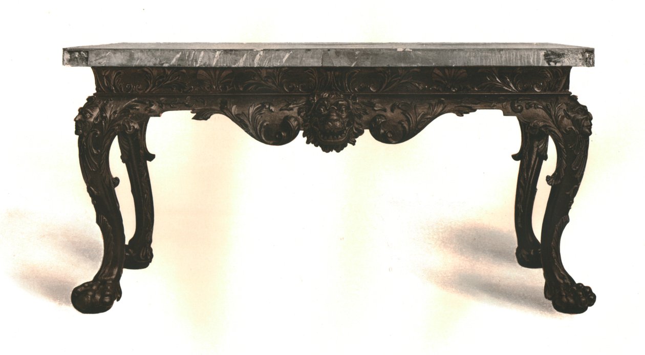 Scagliola tablalı lekeli ahşap masa, 1906 by Shirley Charles Llewellyn Slocombe