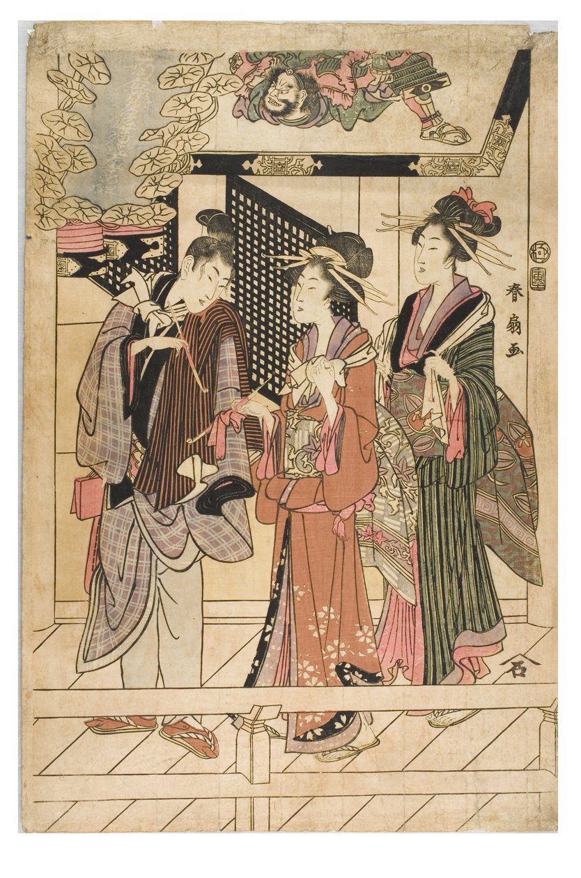 Bir türbe ziyareti by Shunsen Katsukawa