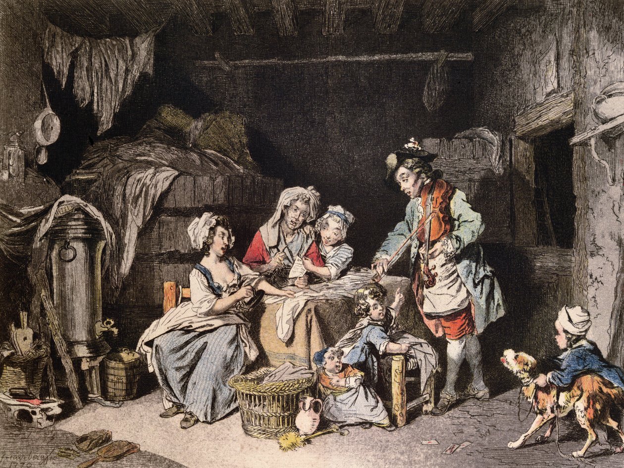Lalauze tarafından kazınmış Şarkı Satıcısı by Sigmund Freudenberger