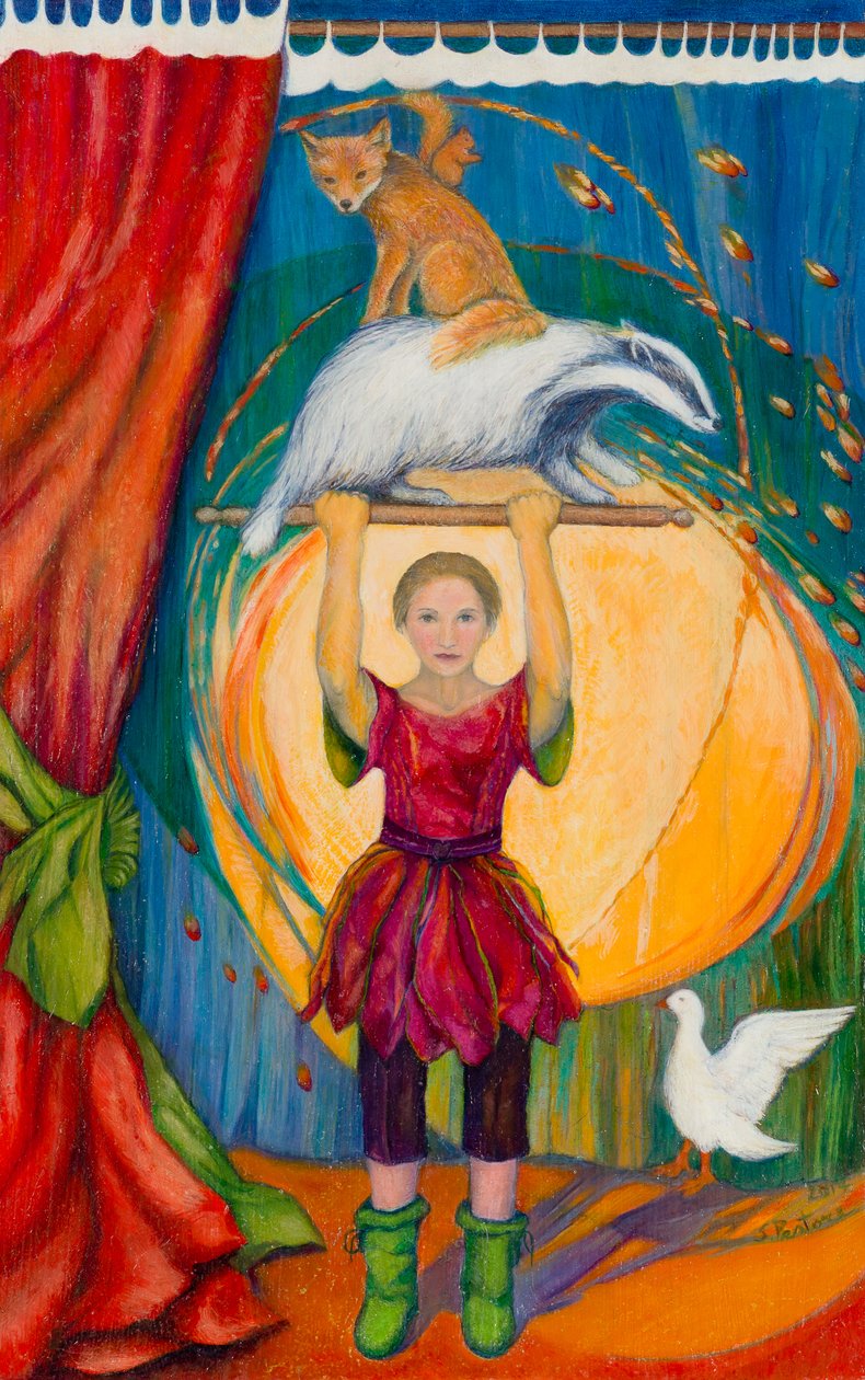 Acrobats, 2013 (kağıt üzerine wc & pastel) by Silvia Pastore