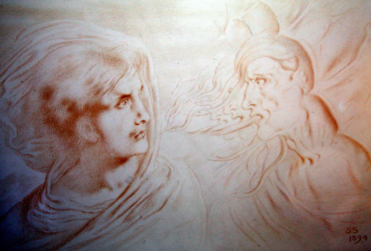 Gelecek Düşünceler, 1894 (kağıt üzerinde tebeşir) by Simeon Solomon