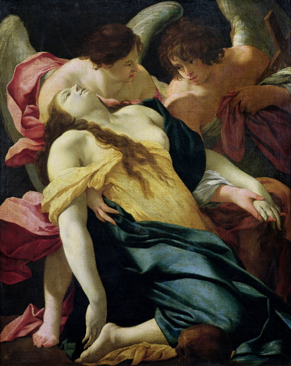 Melekler Tarafından Taşınan Mecdelli Meryem by Simon Vouet