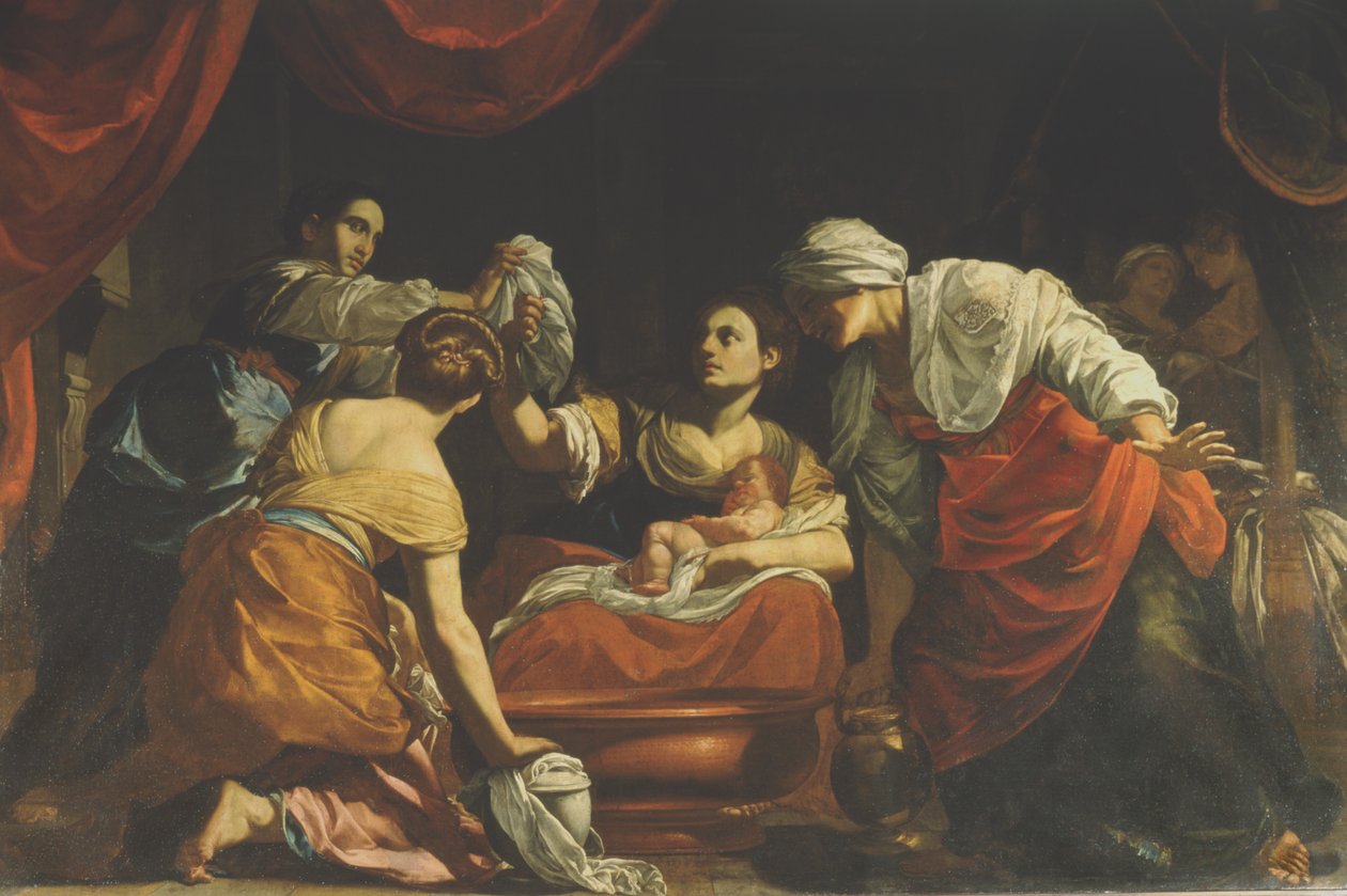 ದಿ ಬರ್ತ್ ಆಫ್ ದಿ ವರ್ಜಿನ್, ಸಿ.1620 ಟರ್ಕ್ by Simon Vouet