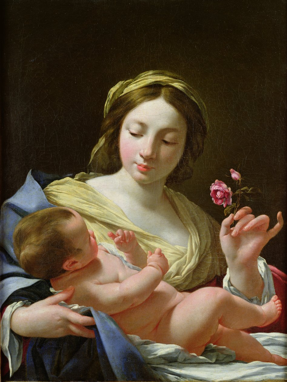 Bakire ve Güllü Çocuk by Simon Vouet
