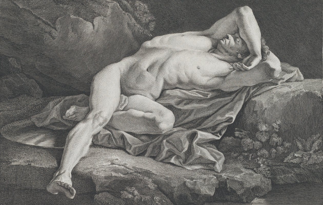 Çıplak Erkek Çalışması, 1762. by Simon Charles Miger