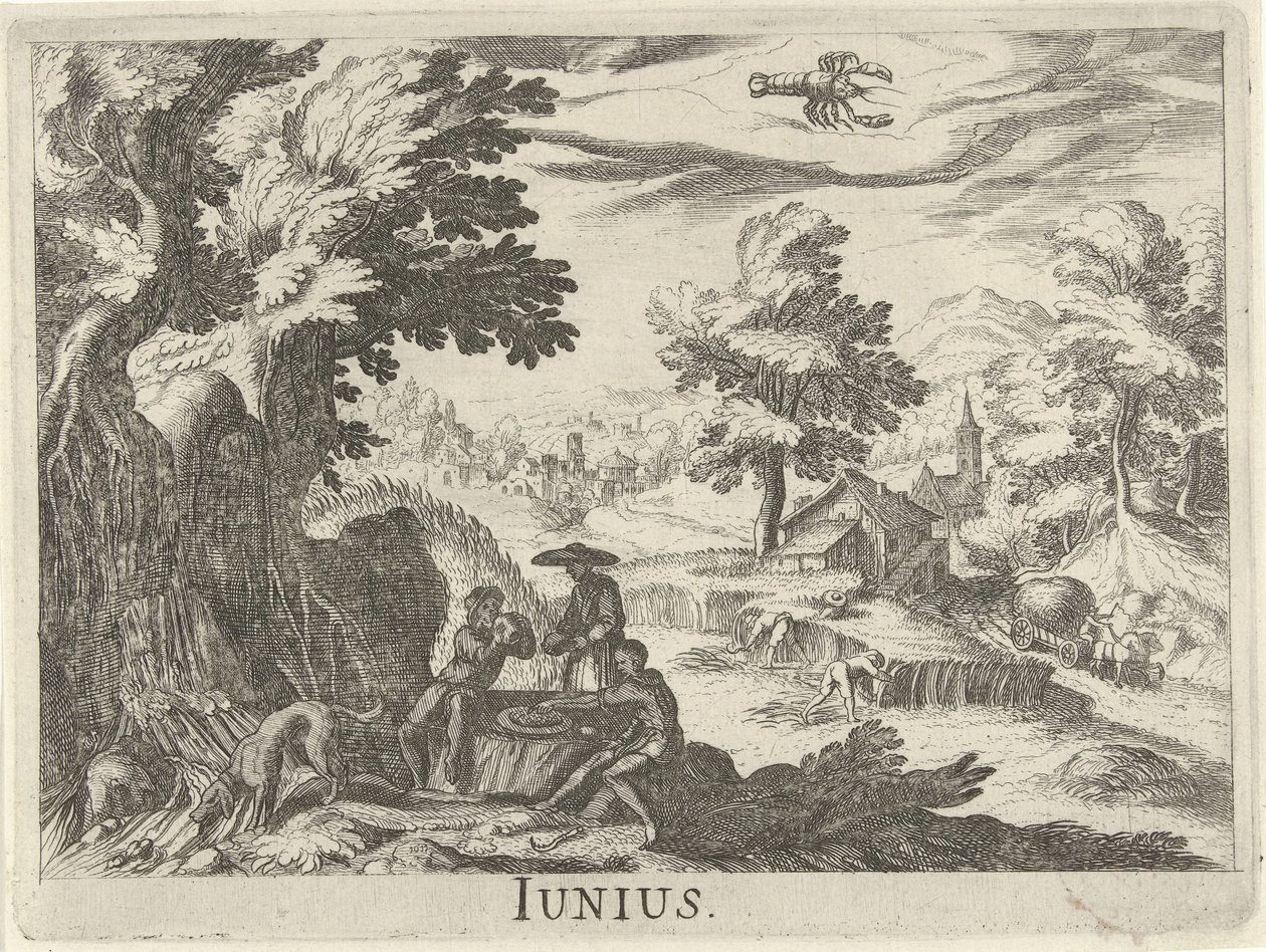 Haziran Junius (nesne üzerindeki başlık) On iki ay (dizi başlığı) by Simon Frisius
