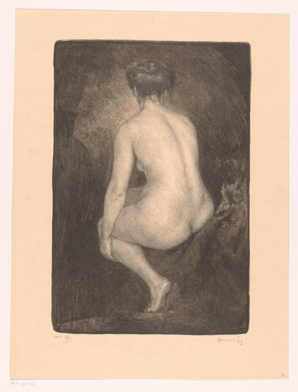 Oturan çıplak kadın by Simon Moulijn (signed by artist)