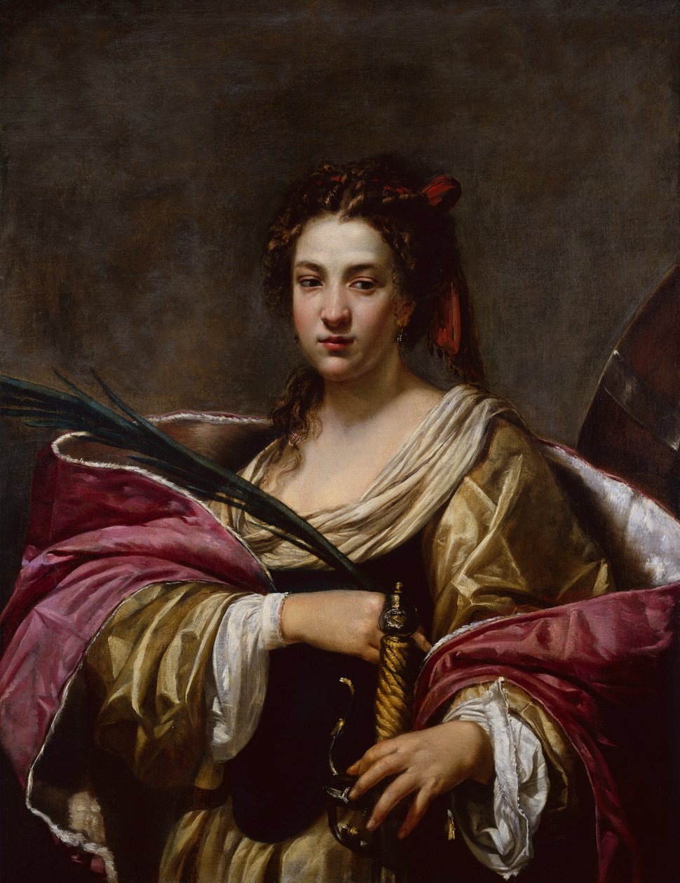 St.Catherine (tuval üzerine yağlı boya) by Simon Vouet