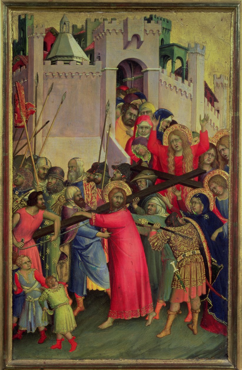 Calvary Yolu (panelde tempera ve altın varak) by Simone Martini