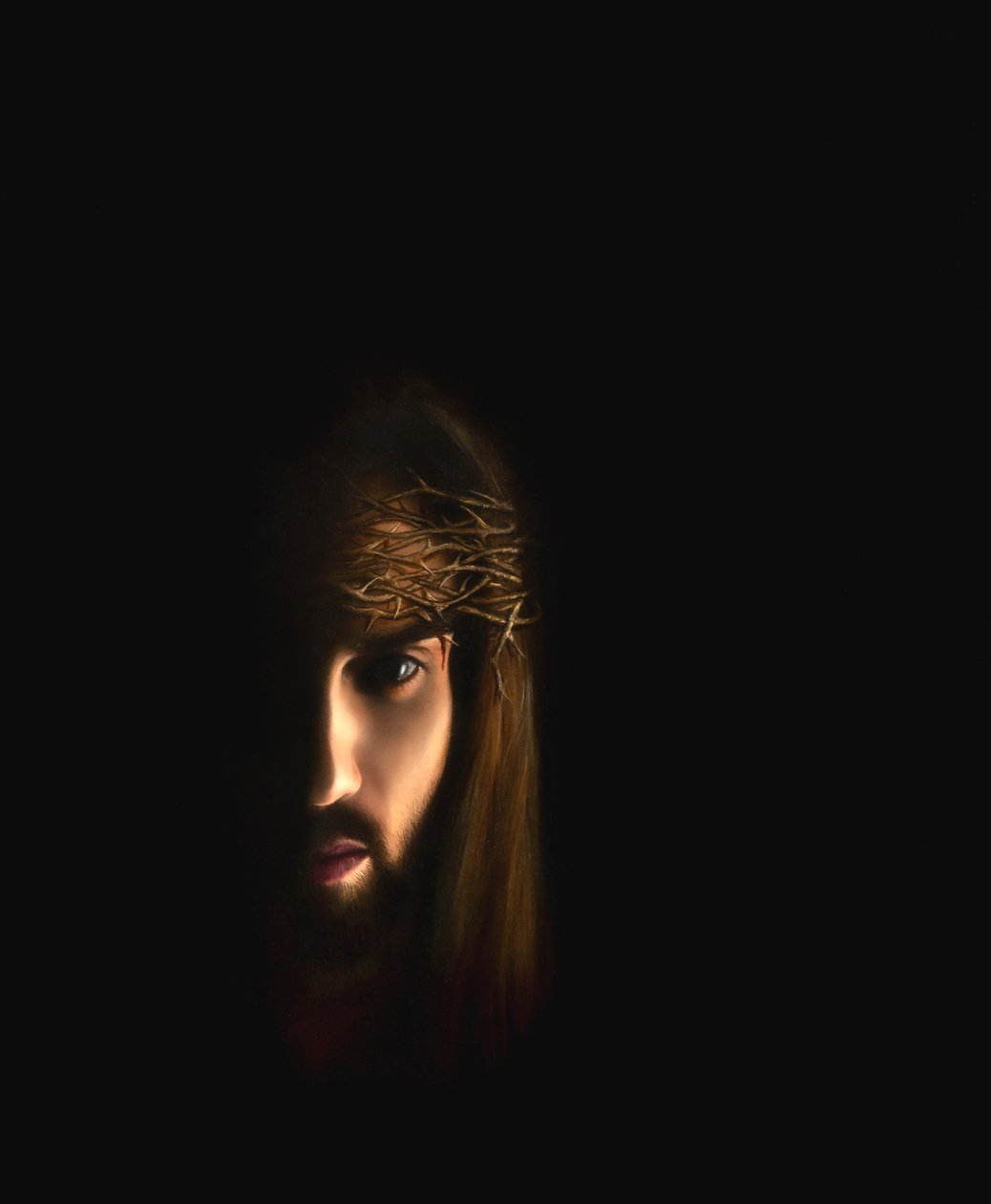 Dikenli taçlı İsa portresi by Simone Amon