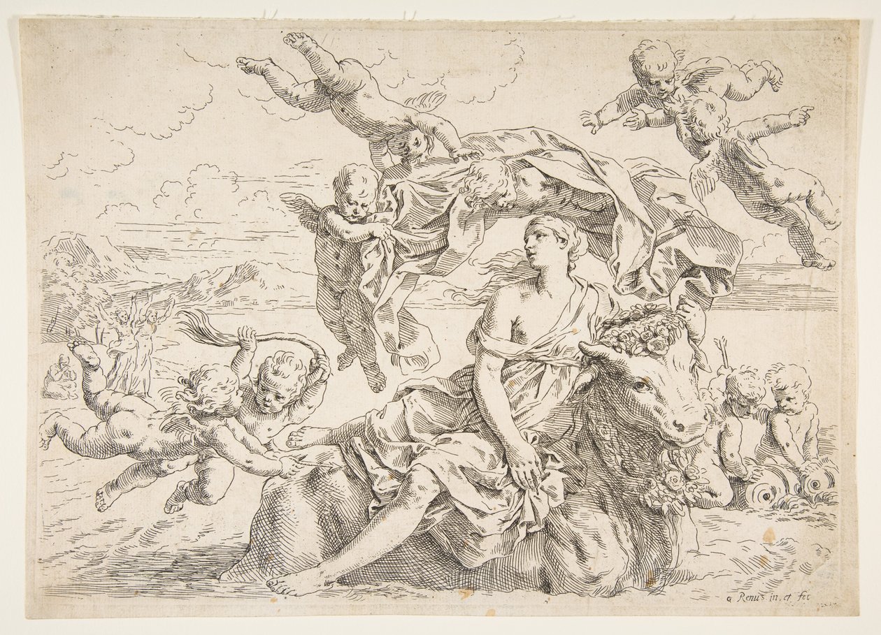 Europa Tecavüz, yaklaşık. 1636. by Simone Cantarini