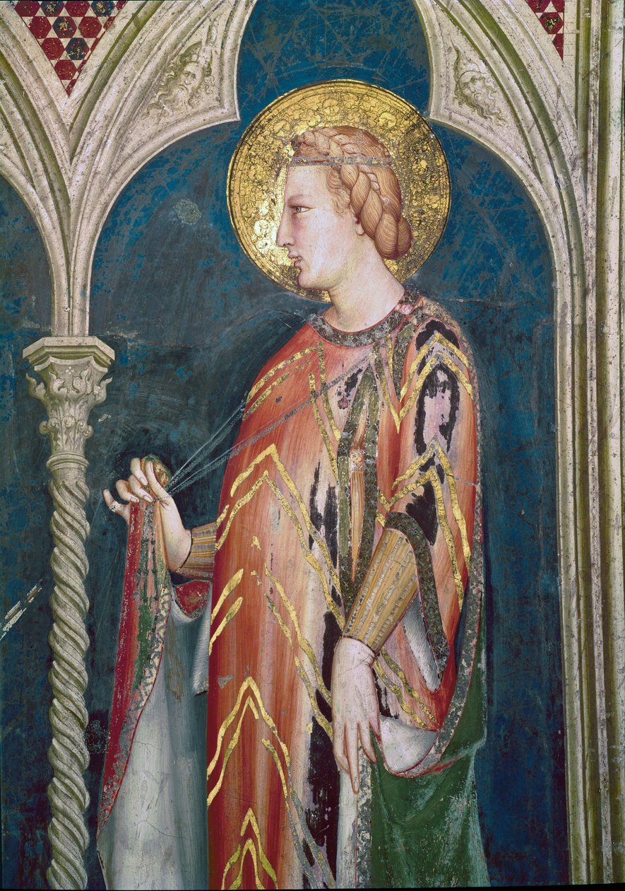 Macaristan Aziz Elizabeth (detay, fresk) by Simone Martini