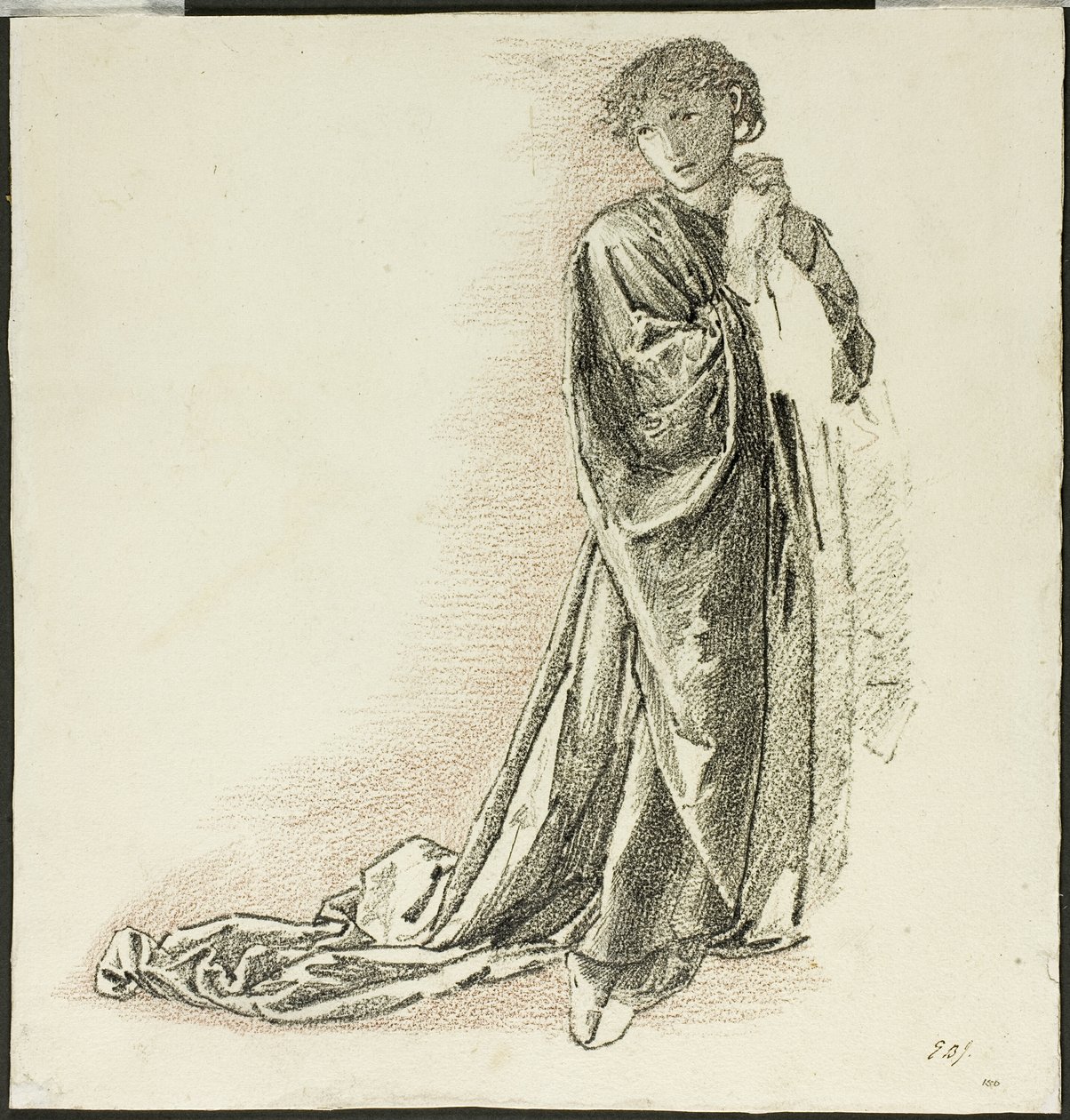 Diz çökmüş dökümlü figür by Sir Edward Burne Jones