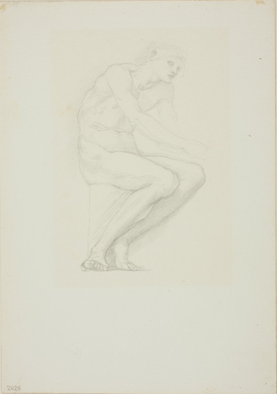 Oturan Erkek Çıplak by Sir Edward Burne Jones