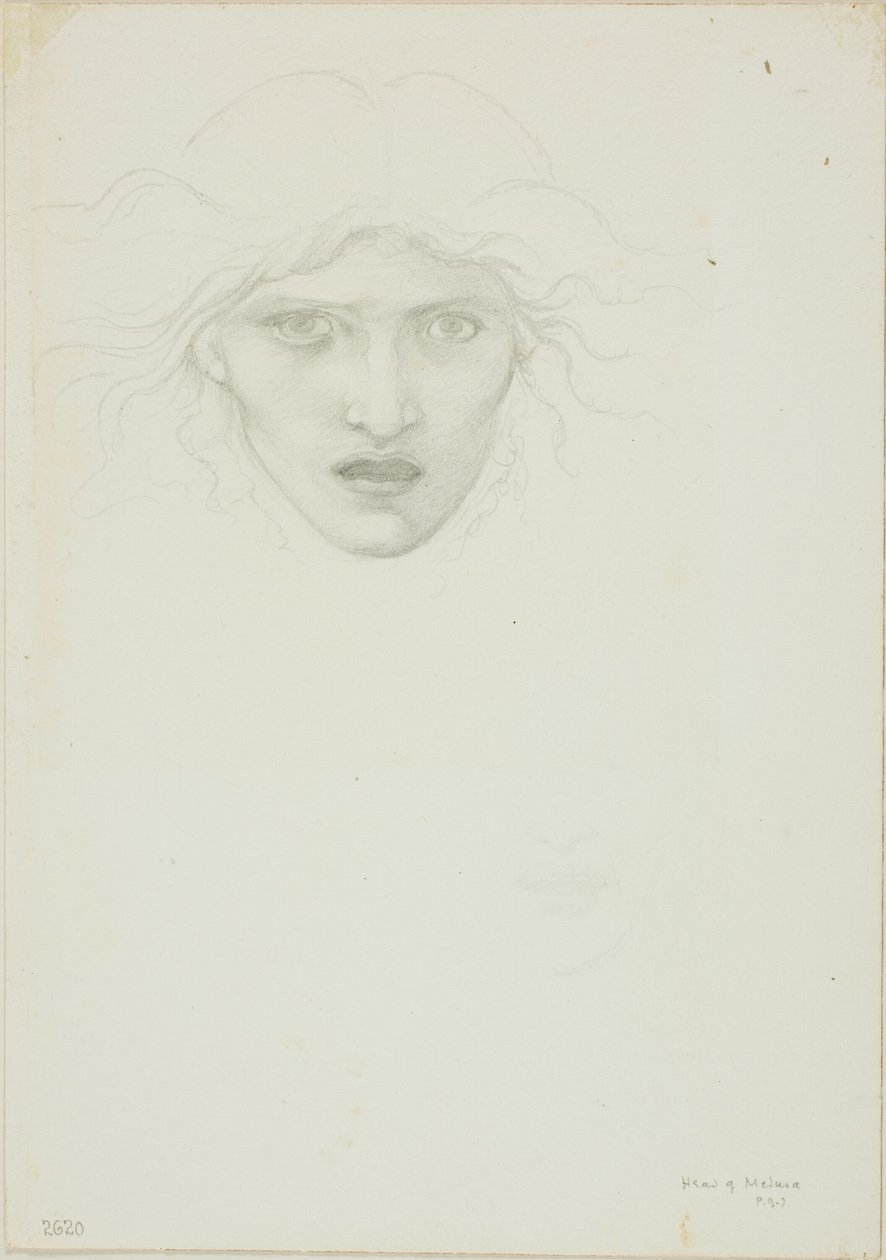 Rondanini Medusa için çalışma by Sir Edward Burne Jones