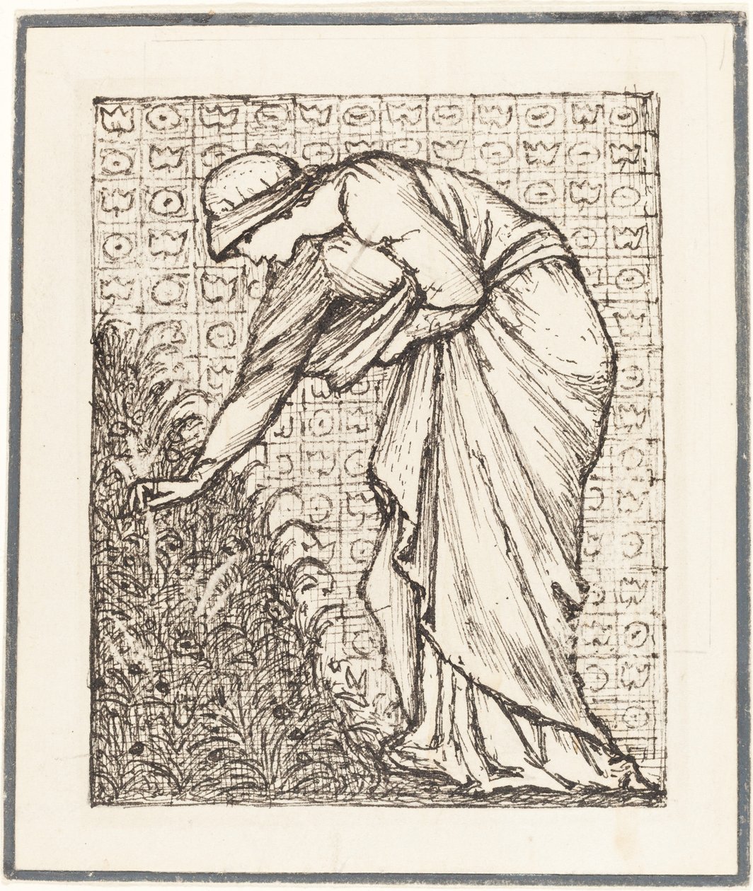 Bayan Çiçek Toplama by Sir Edward Coley Burne Jones
