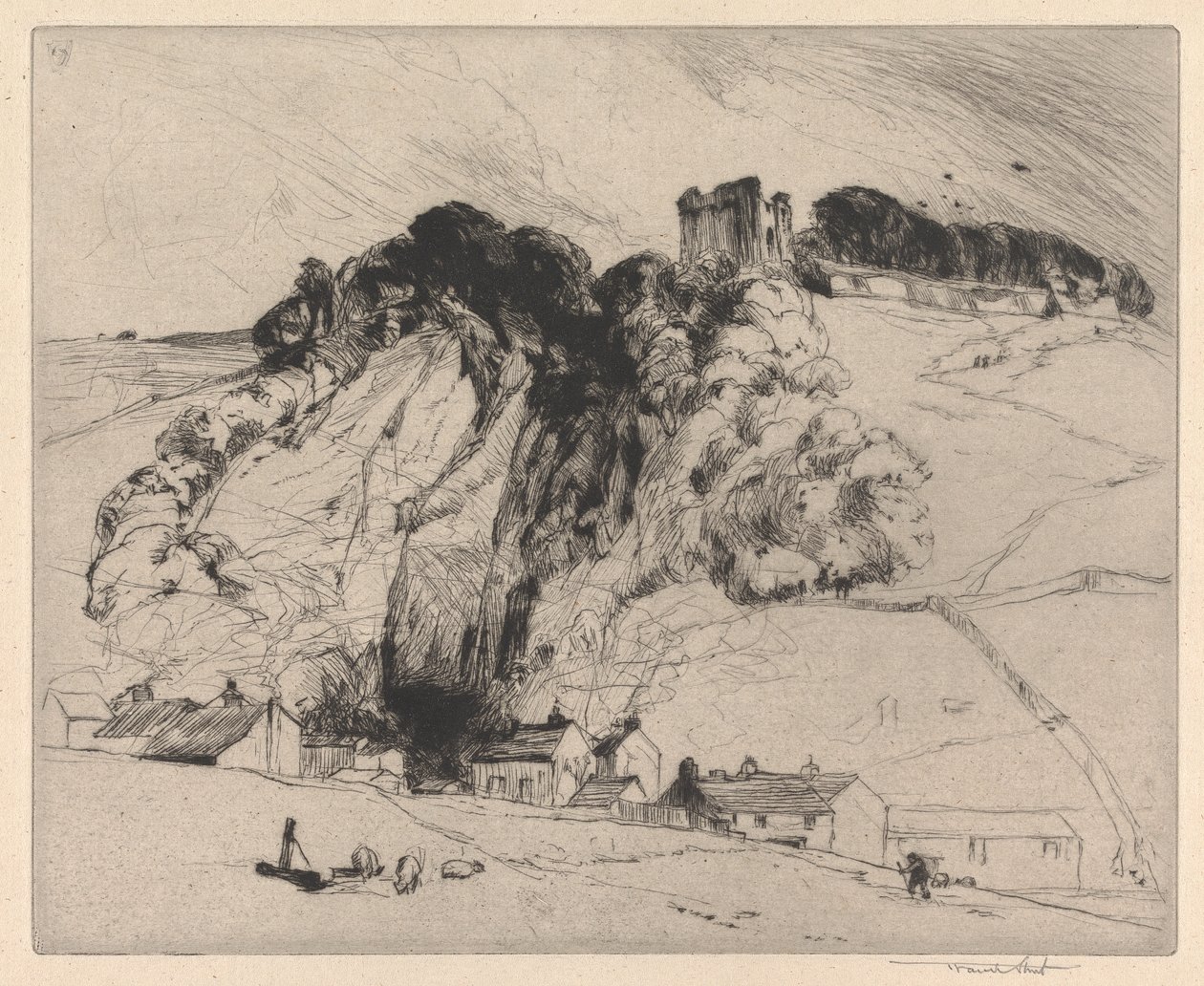 Peveril Kalesi, Derbyshire by Sir Frank Short