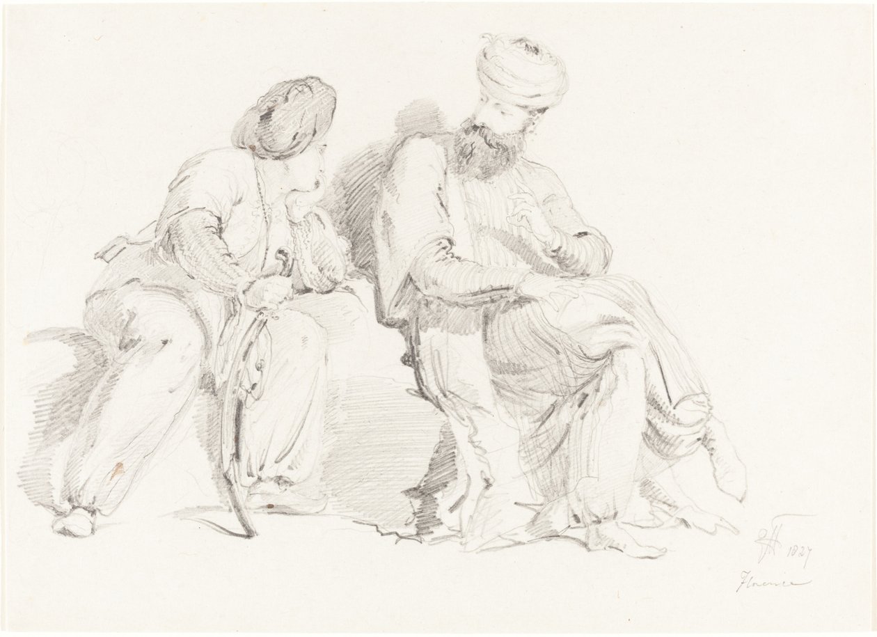 Doğu Elbiseli İki Adam by Sir George Hayter