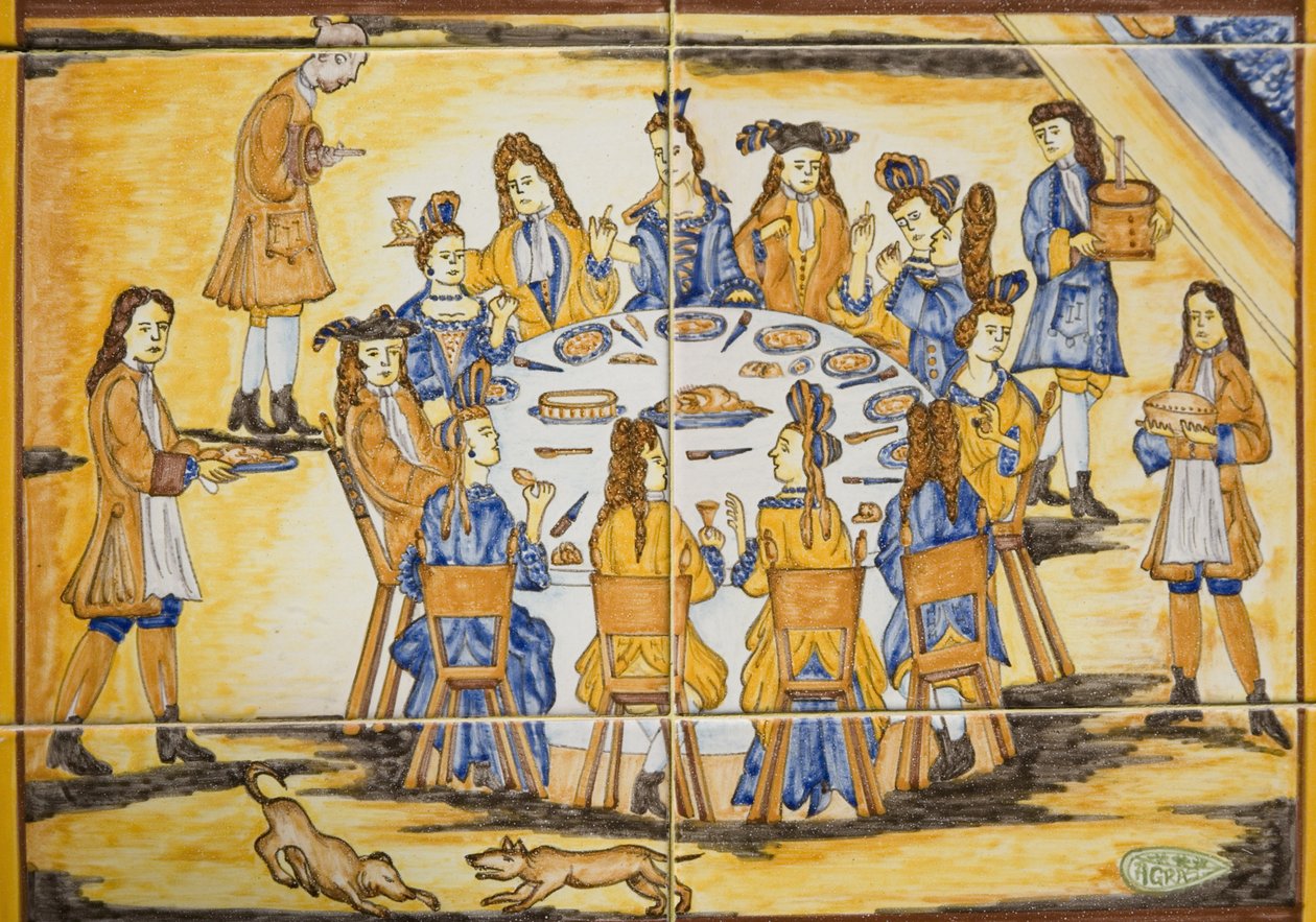 Akşam Yemeği Sahnesi (seramik karolar) by Spanish School