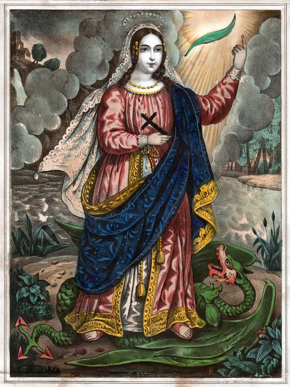 Antakya Aziz Margaret. (gravür, yaklaşık 1830) by Spanish School