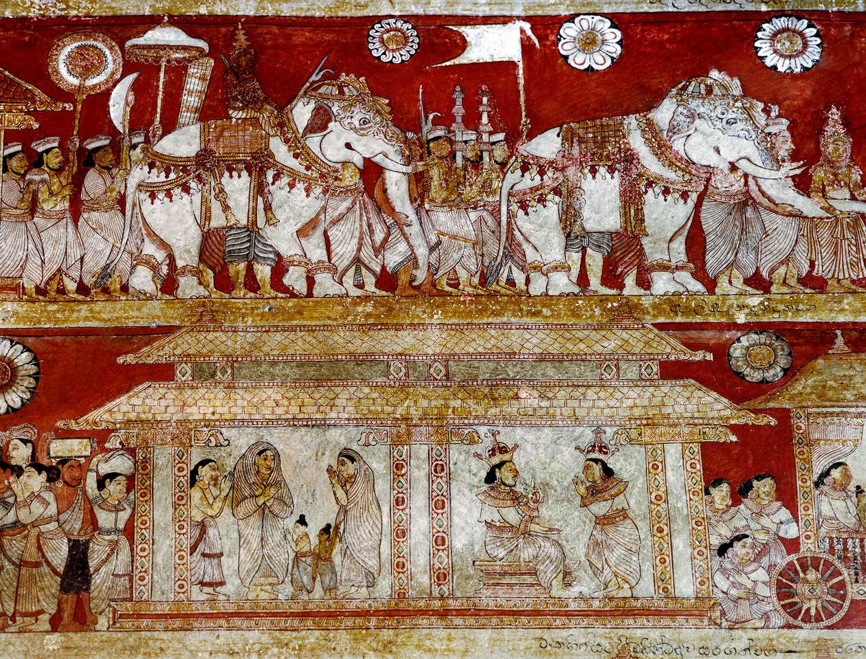 Degaldoruwa Vihraya Tapınağı'ndaki duvar resminden detay (duvar resmi) by Sri Lankan