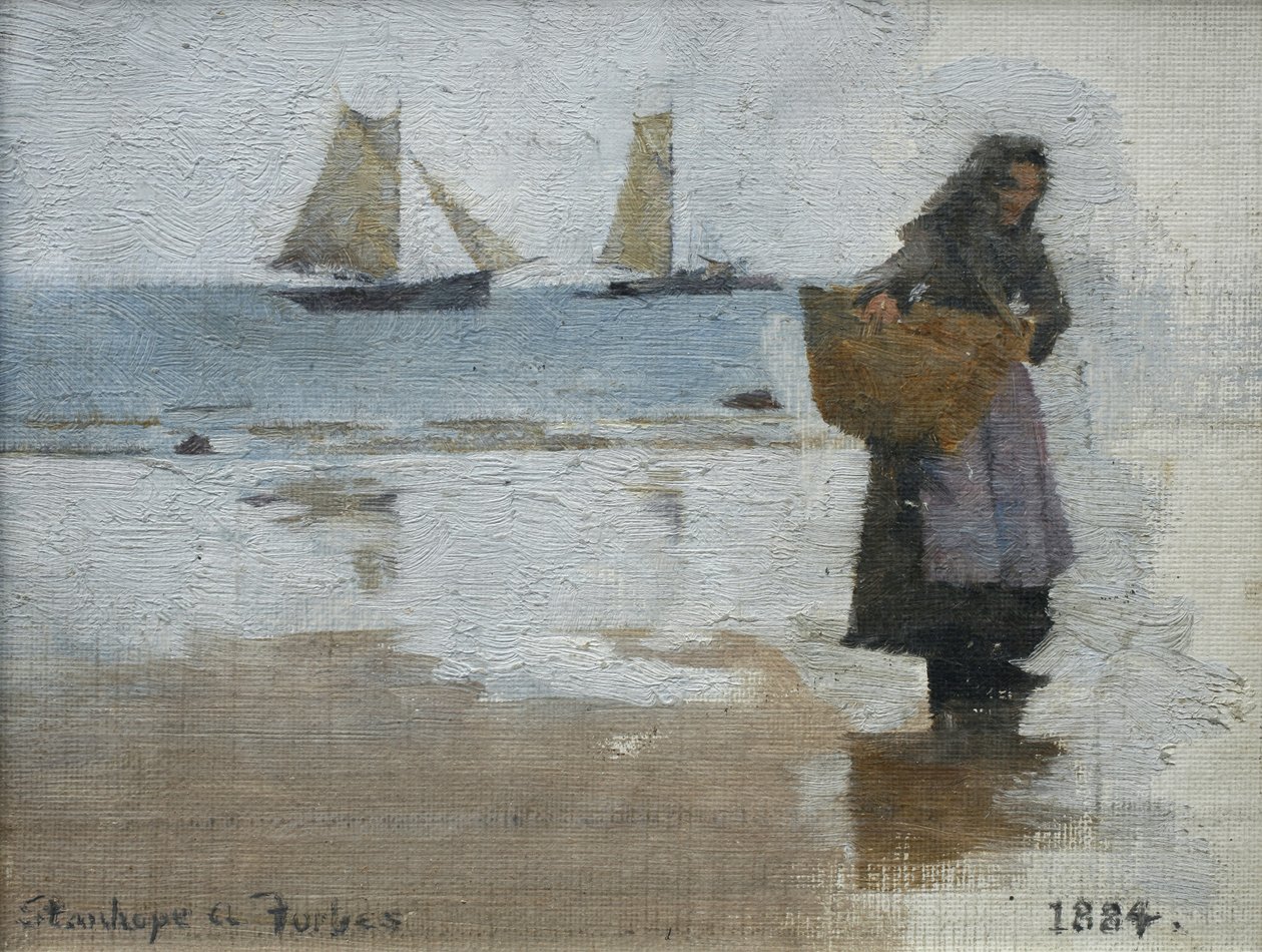 Sahilde Balıkçı Kadın by Stanhope Alexander Forbes