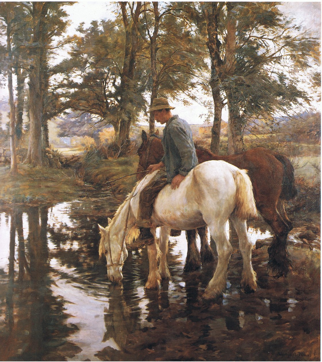 İçme yeri (renkli taş) by Stanhope Alexander Forbes