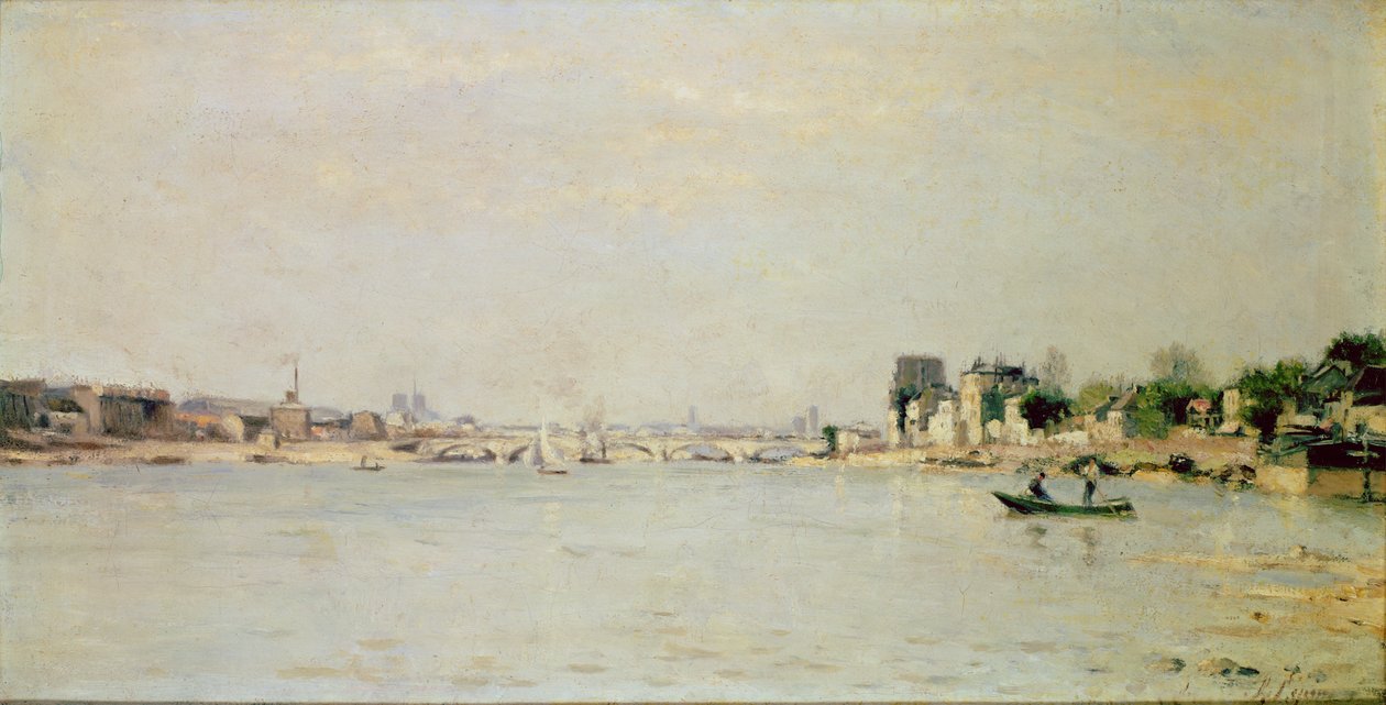 Seine Nehri (petrol) üzerinde görünüm by Stanislas Victor Edouard Lepine