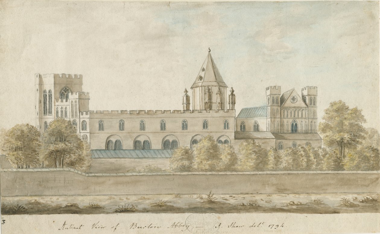 Burton-upon-Trent Manastırı: sulu boya boyama, 1794 by Stebbing Shaw