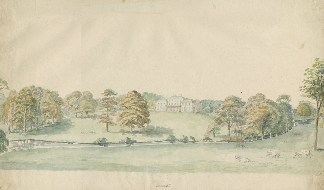 Canwell Hall: renkli karakalem, nd [1762-1802]] by Stebbing Shaw