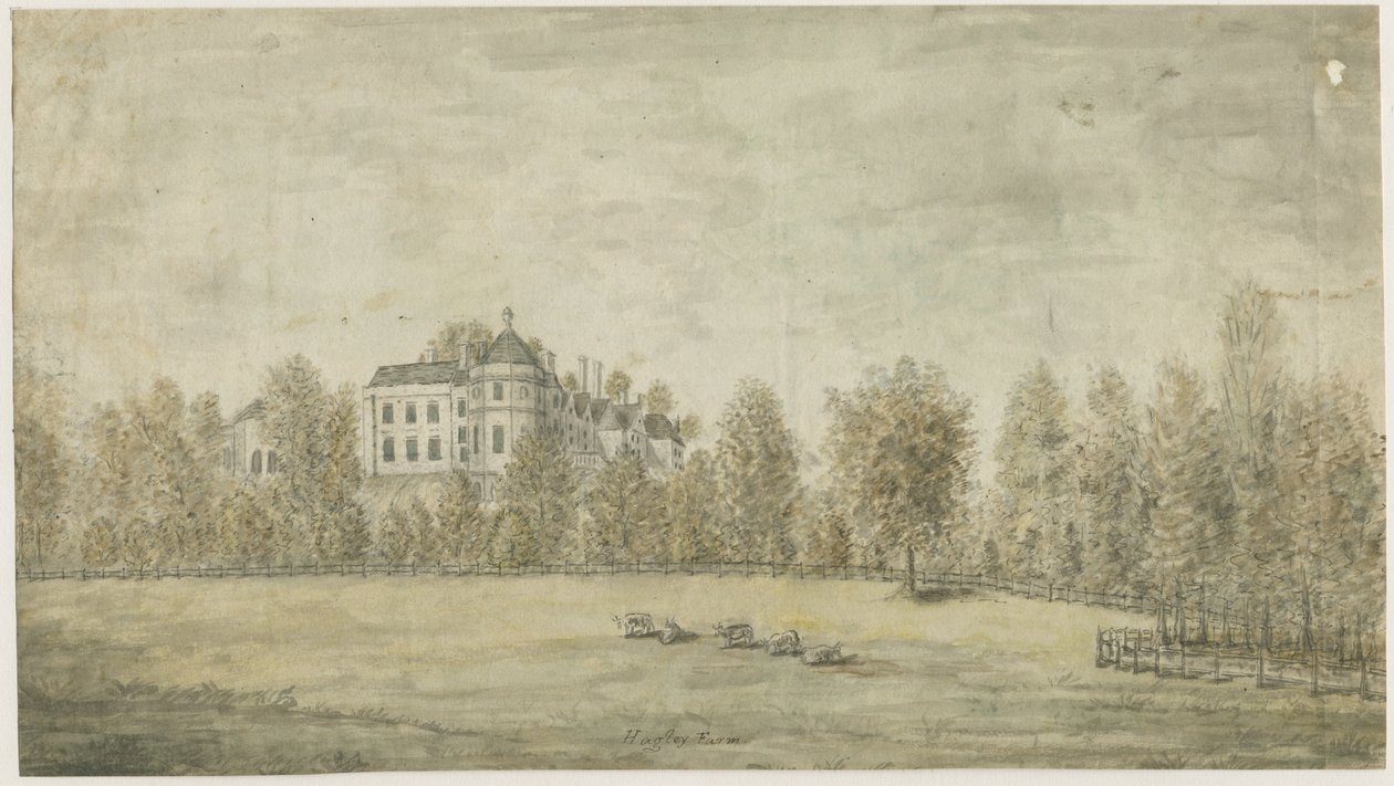 Hagley Hall: sulu boya, nd [1795] by Stebbing Shaw