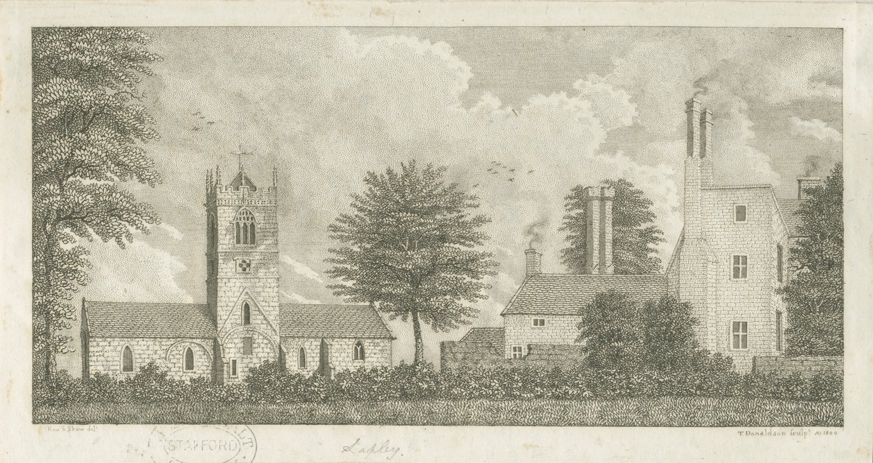 Lapley Kilisesi: gravür by Stebbing Shaw