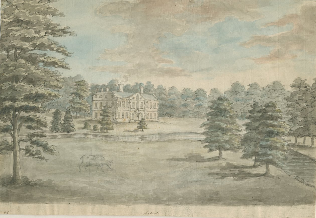 Lysways Hall: sulu boya, nd [1762-1802] by Stebbing Shaw
