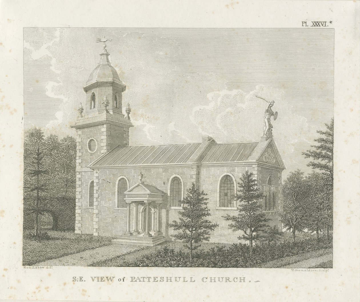 Patshull Kilisesi: gravür, nd [1762-1802] by Stebbing Shaw