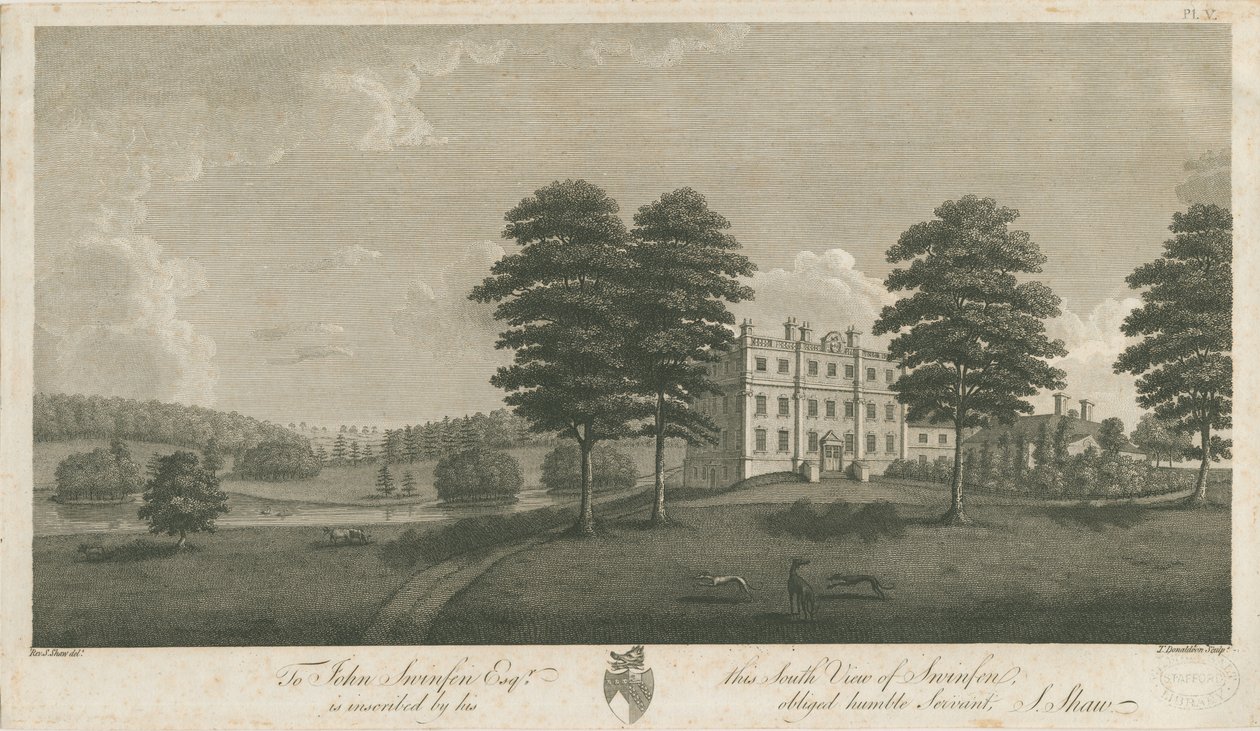 Swinfen Hall: gravür, nd [1762-1798] (baskı) by Stebbing Shaw