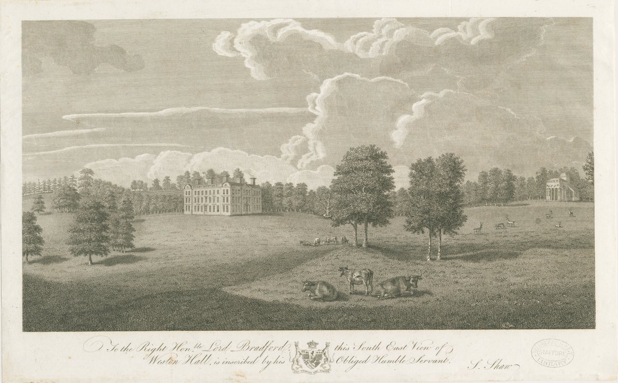 Weston-under-Lizard - Salon: gravür, nd [1762-1802] (baskı) by Stebbing Shaw