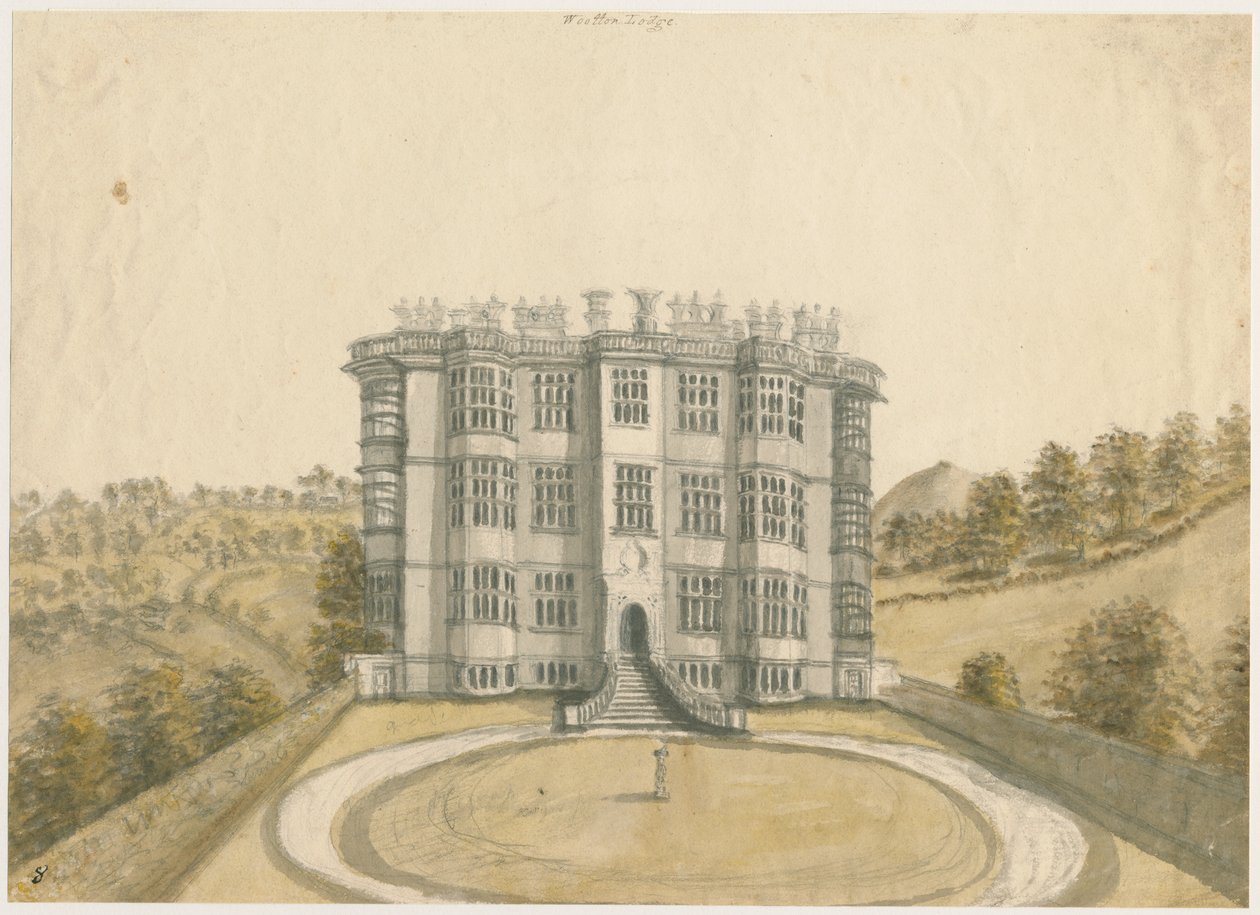 Wootton Lodge: sulu boya, nd [1794] by Stebbing Shaw