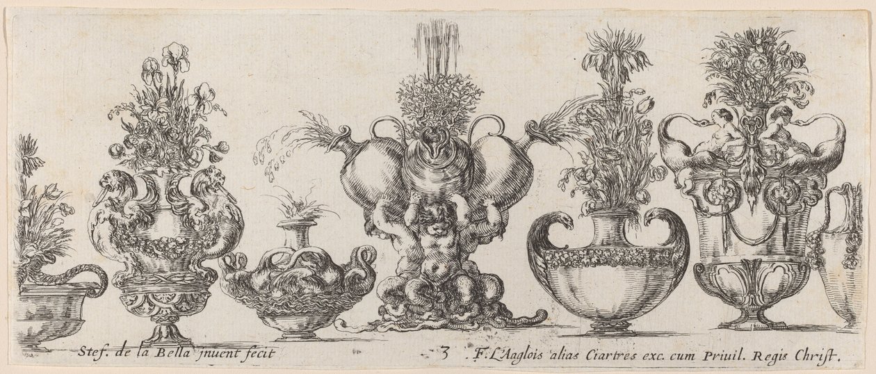 Fantastik Vazolar, muhtemelen 1646. by Stefano della Bella