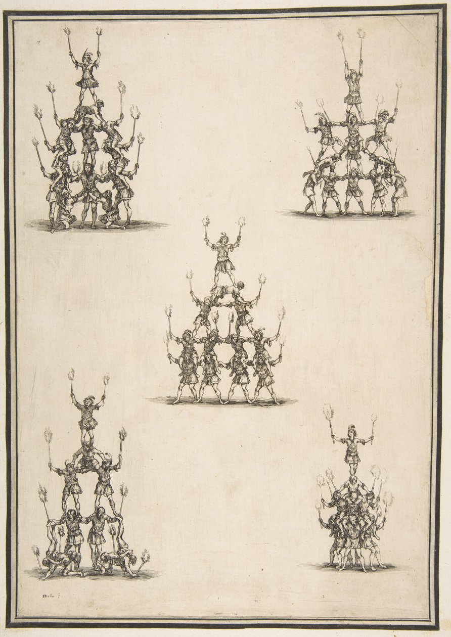 Beş Akrobat Grubu, 1652. by Stefano della Bella