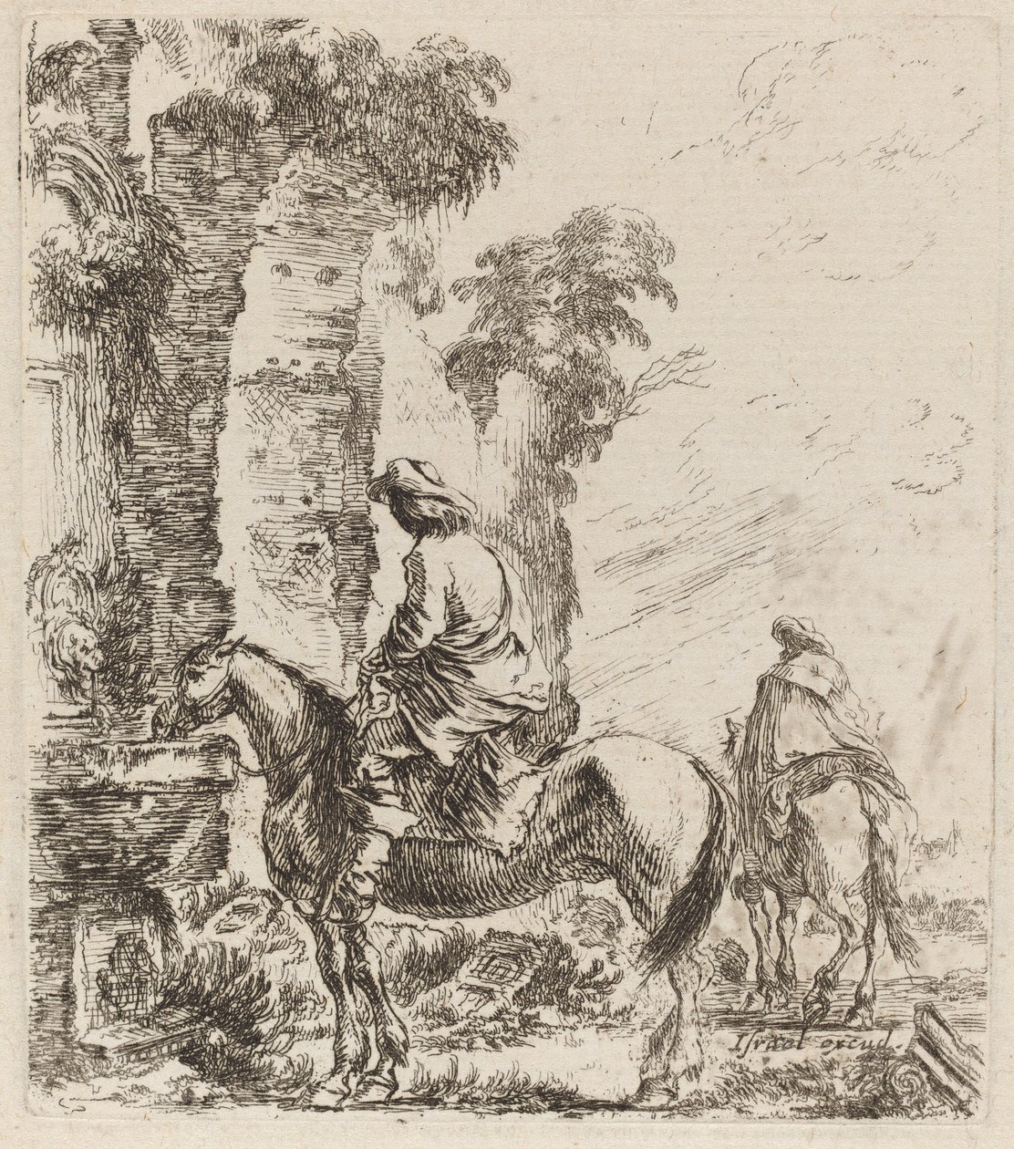 Atlılarla Manzara, 1646. by Stefano della Bella