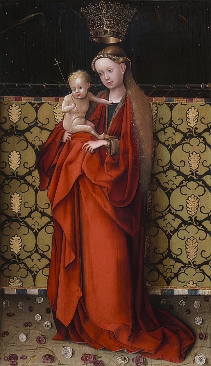 Melekler Tarafından Taçlandırılan Bakire. 1450 civarında by Stephan Lochner