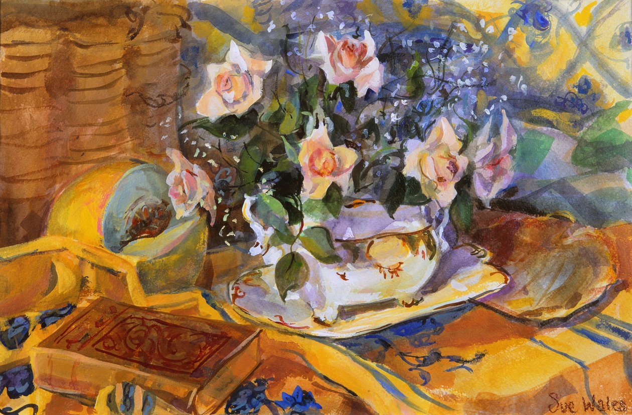 Gayes tabağındaki pembe güller, 1995, by Sue Wales