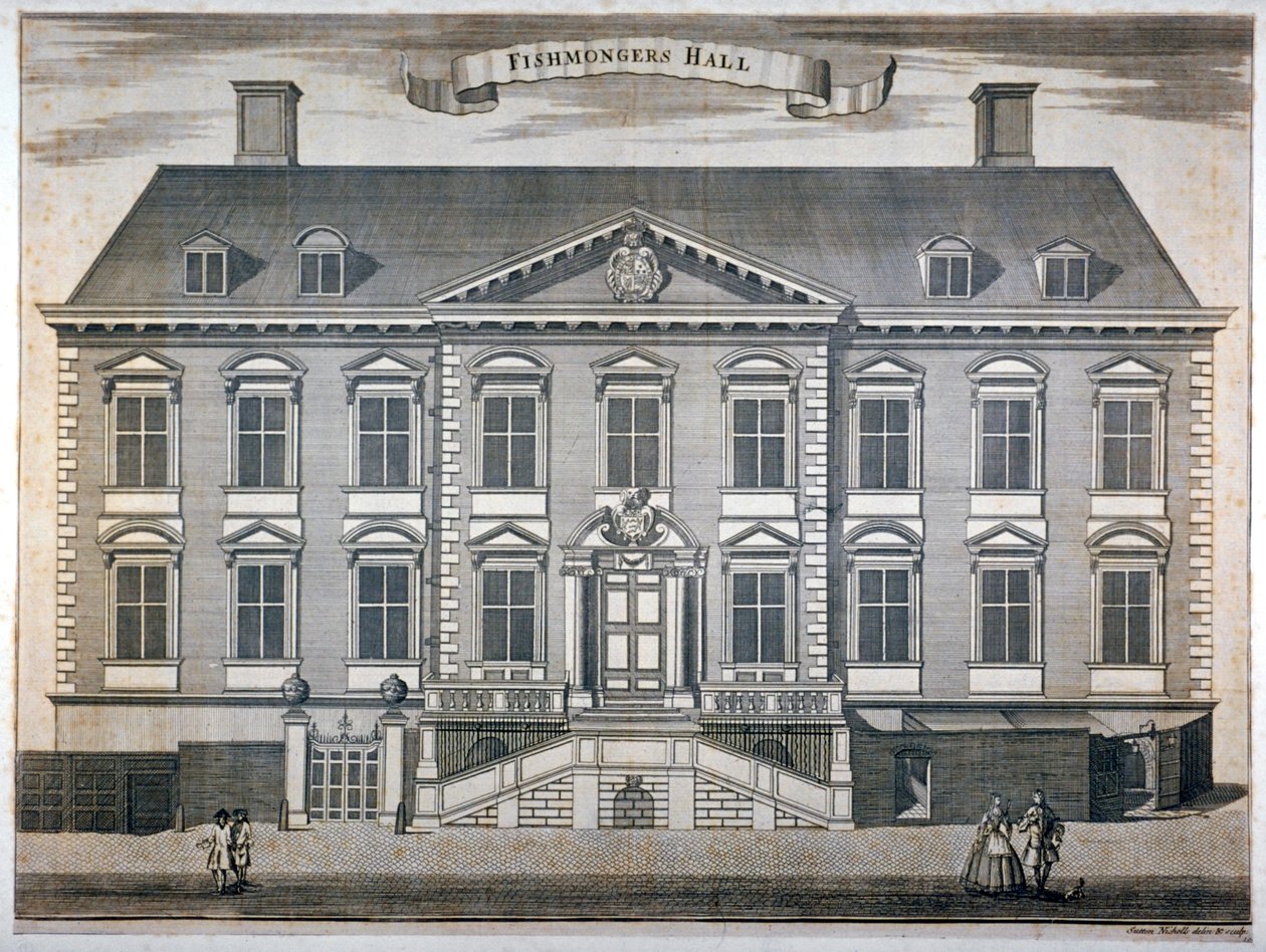 Balıkçılar Salonu, Londra Şehri, c1750. by Sutton Nicholls